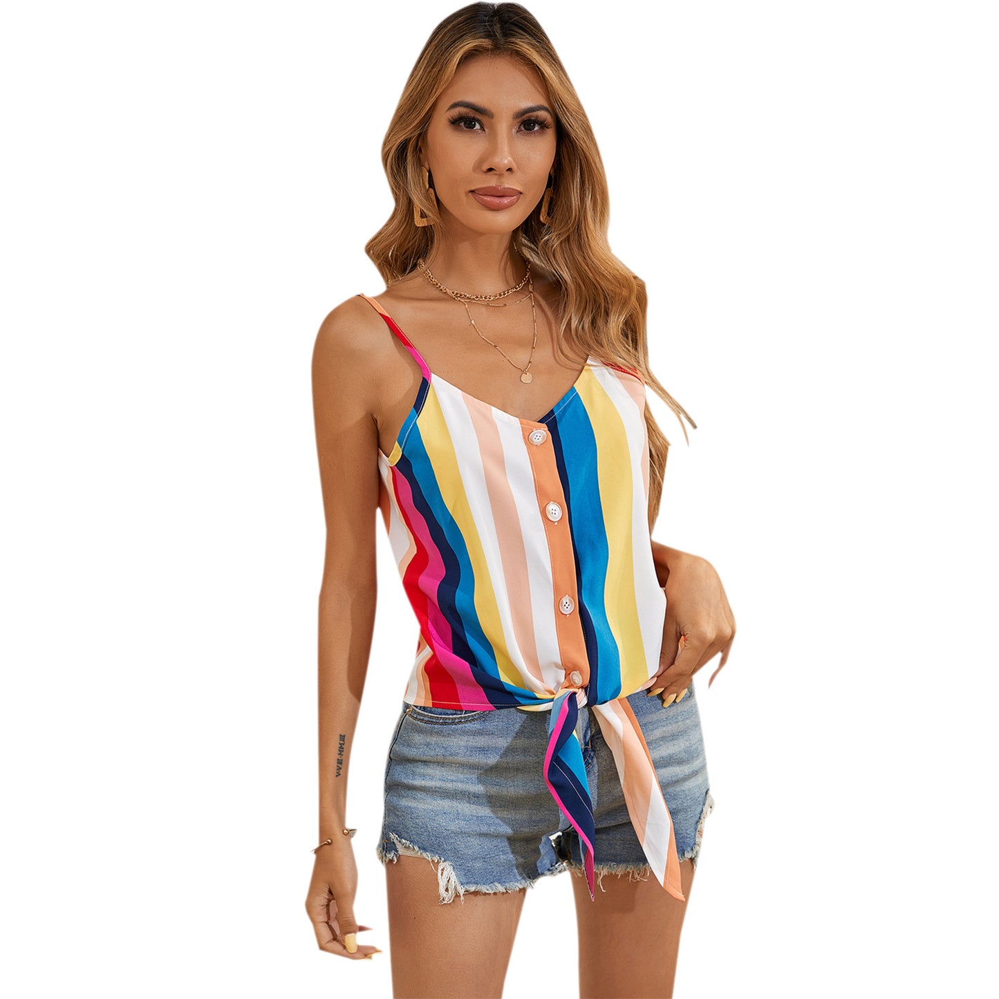 Chemise de sport pour femmes avec fermeture à boutons et ceinture à nouer Chic und Stil