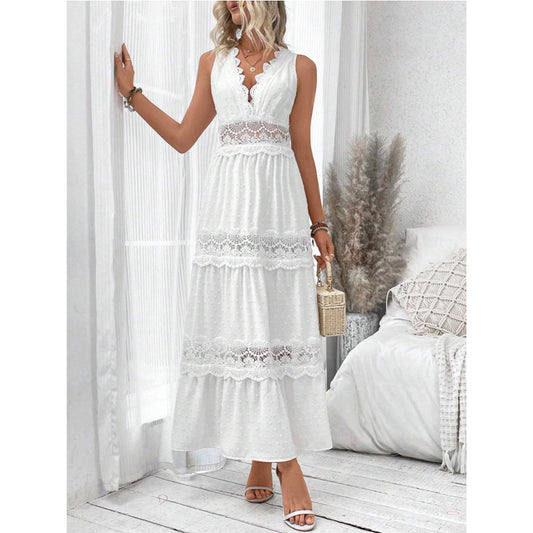 Robes maxi élégantes pour dames avec dentelle et tissu léger Chic und Stil