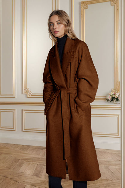Dames élégant manteau oversized avec ceinture et poches Chic und Stil