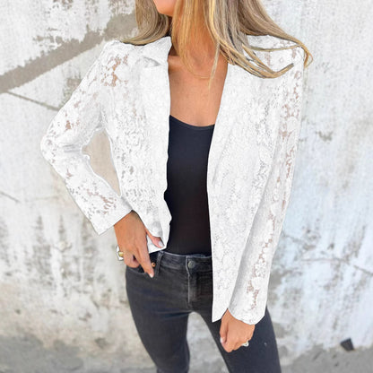 Blazer en Dentelle Transparent pour Femme Chic und Stil