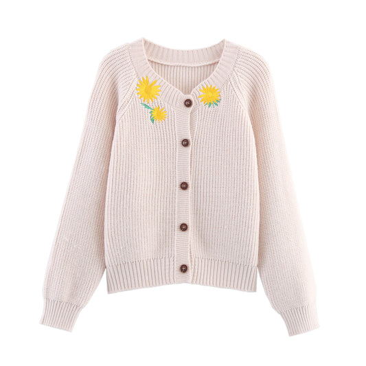 Pull en tricot pour femmes avec broderie florale Chic und Stil