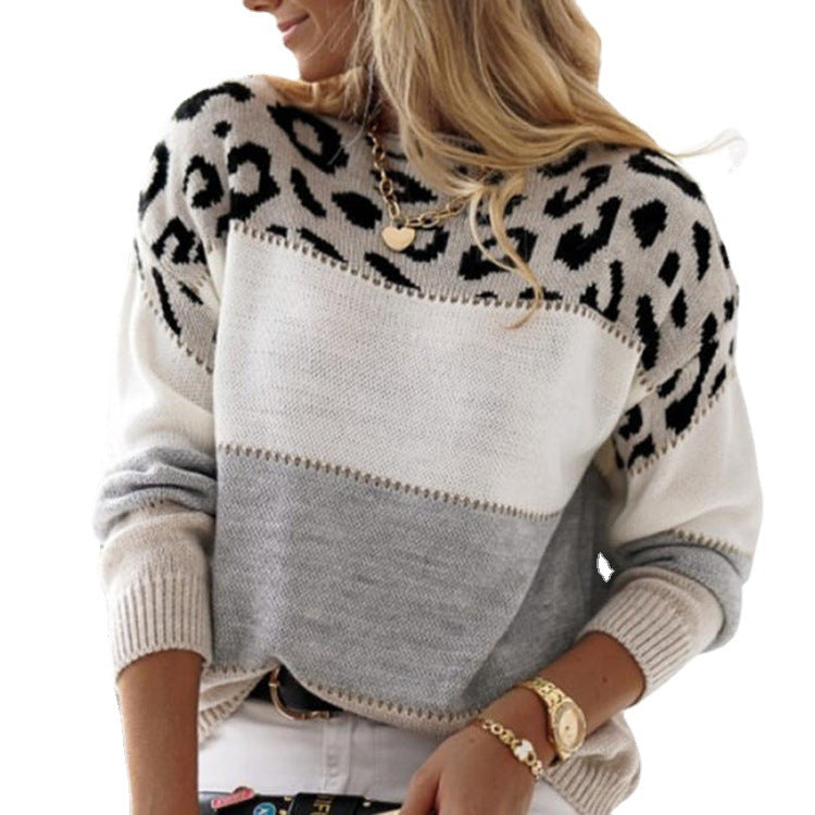 Pull oversized pour dames avec motif léopard Chic und Stil