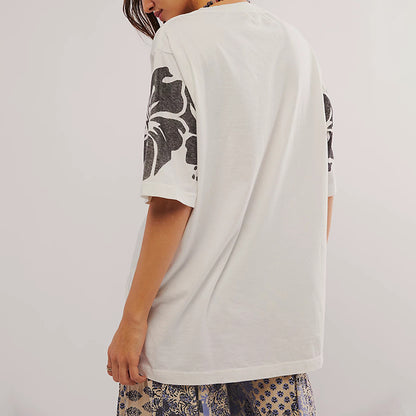 Chemise décontractée pour femmes avec imprimé floral et épaules tombantes Chic und Stil