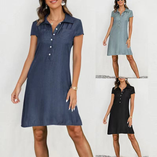 Robe polo pour femme avec décolleté à boutons et poches poitrine Chic und Stil