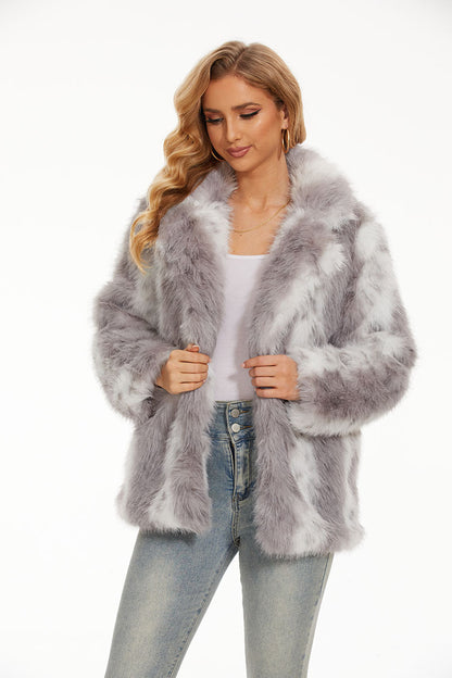 Dames Fuzzy Oversized Veste Chic und Stil