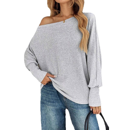 Pull en rib à encolure décontracté pour femmes avec ourlet asymétrique et coupe ample Chic und Stil