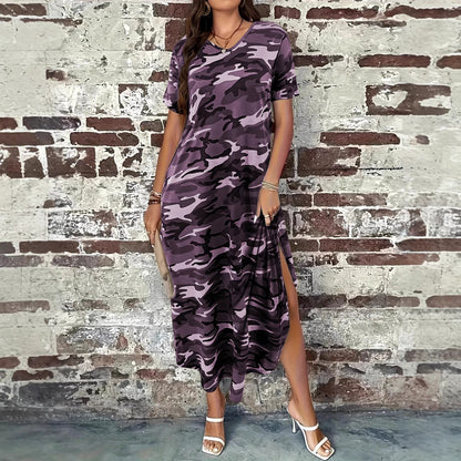 Robe Maxi Camo Imprimé de Loisirs pour Femmes Chic und Stil