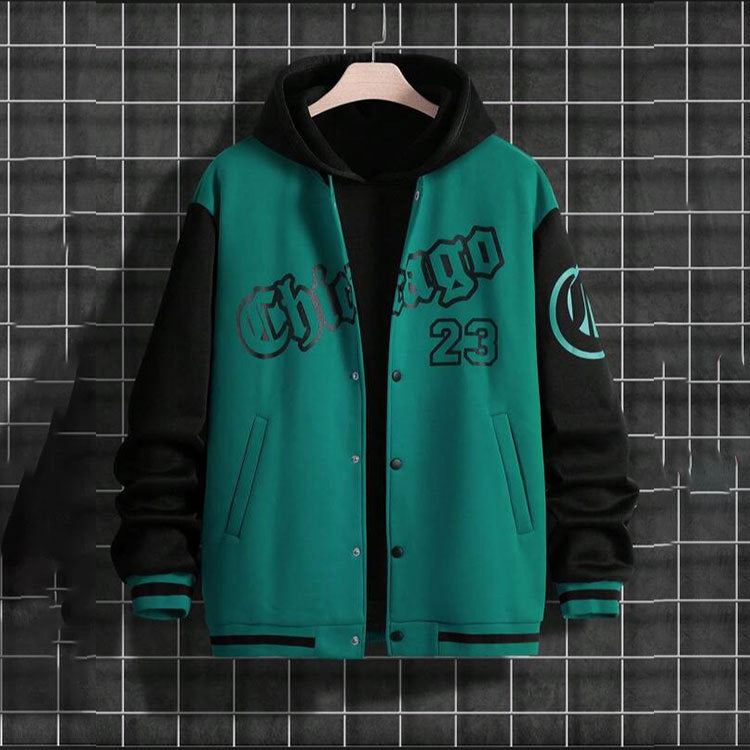 Veste à capuche sportive pour hommes avec design de baseball moderne et poches latérales pratiques Chic und Stil