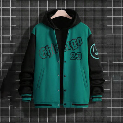 Veste à capuche sportive pour hommes avec design de baseball moderne et poches latérales pratiques Chic und Stil