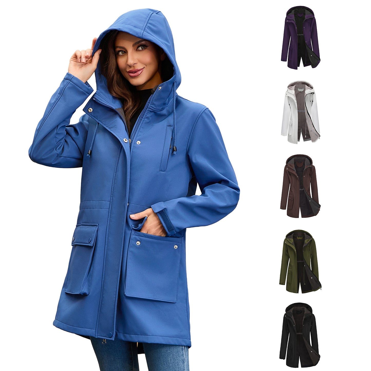 Functional outdoor jacket for women with adjustable drawstring waist and inner lining Chic and Style