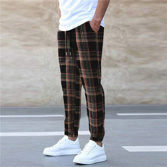 Comfortable flannel pants for men with practical side pockets and elastic waist Chic and Style