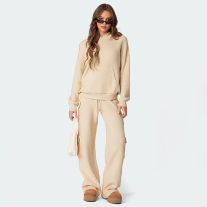 Dames Pull en tricot confortable avec capuche Chic und Stil