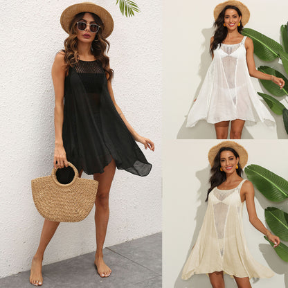 Dames Robe de Plage en Crochet Aérée Cover-Up Chic und Stil
