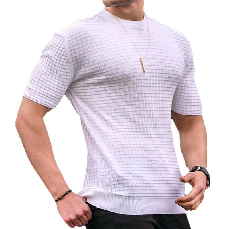 T-shirt Performance à manches courtes pour hommes avec design structuré Chic und Stil