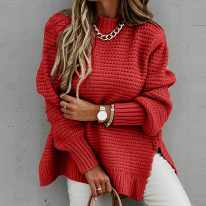 Pull en tricot épais pour femmes avec des manches volumineuses et une coupe décontractée Chic und Stil