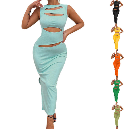 Robe maxi découpée pour femmes Chic und Stil
