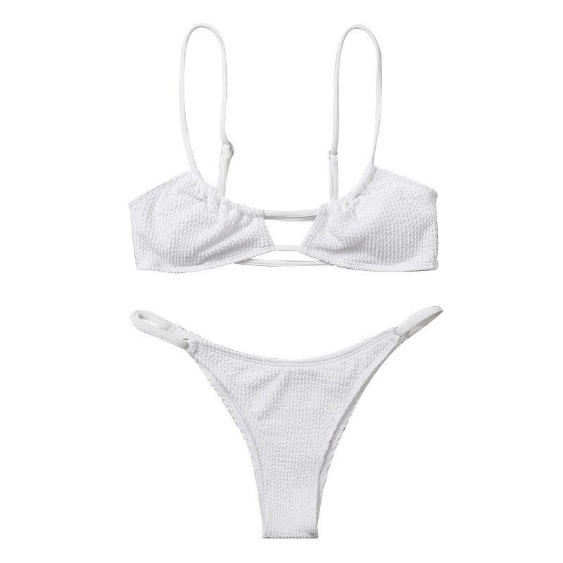 Dames Bralette Texturé Ensemble de Bikini Chic und Stil