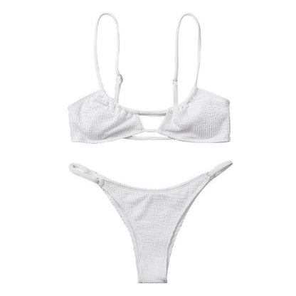 Dames Bralette Texturé Ensemble de Bikini Chic und Stil