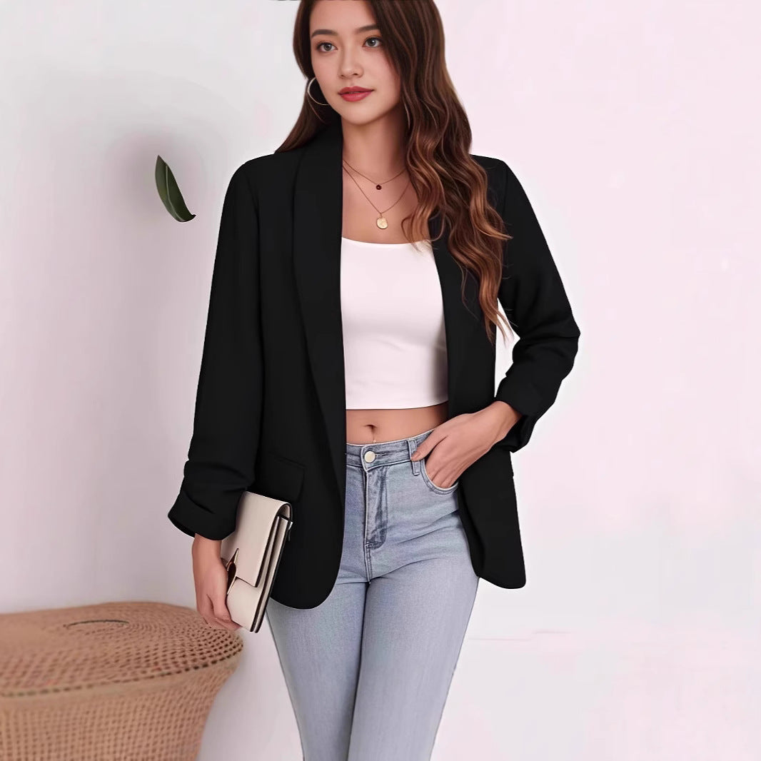 Women's Elegant Blazer with Relaxed Fit and Practical Pockets Chic and Style
