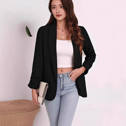 Women's Elegant Blazer with Relaxed Fit and Practical Pockets Chic and Style
