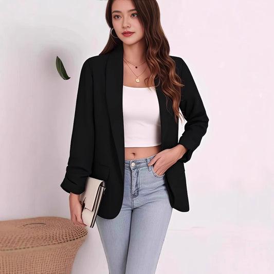 Women's Elegant Blazer with Relaxed Fit and Practical Pockets Chic and Style