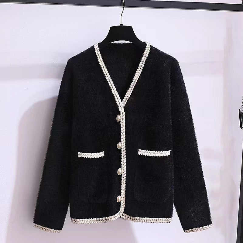 Dames élégant cardigan avec des accents décoratifs de perles Chic und Stil