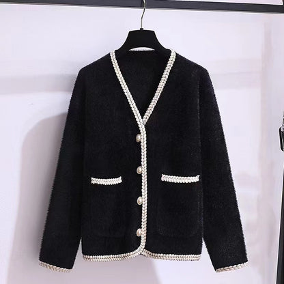 Dames élégant cardigan avec des accents décoratifs de perles Chic und Stil
