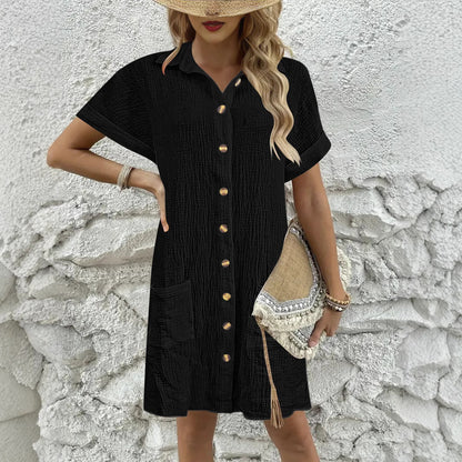 Robe chemise pour dames avec surface structuré et poches pratiques Chic und Stil