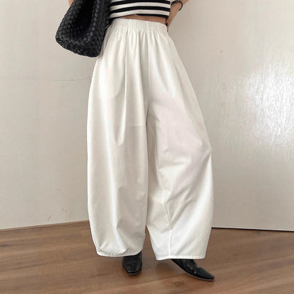 Loose fabric pants for women with elastic waist Chic and Style