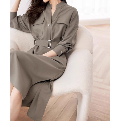 Robe chemise élégante ceinturée pour femmes Chic und Stil