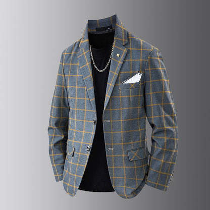 Blazer élégant pour hommes avec un design à carreaux et une fine doublure intérieure Chic und Stil