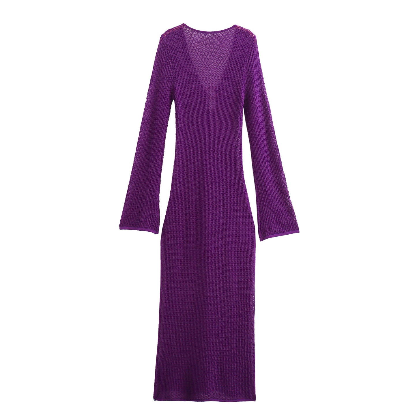 Robe maxi pour femmes avec décolleté en V profond et élégantes manches longues Chic und Stil