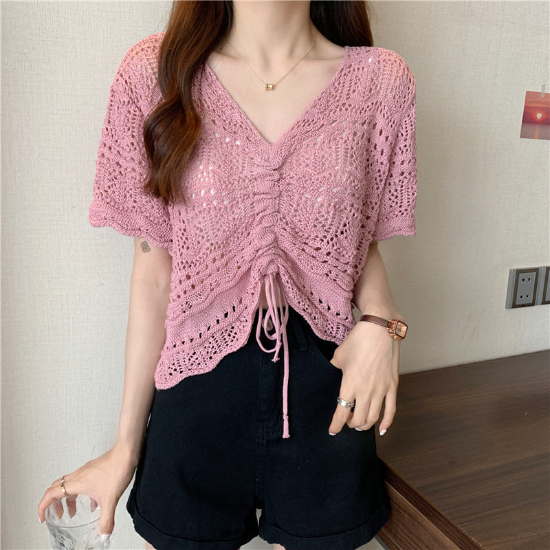 Femme pull tricot avec fronces décoratives Chic und Stil