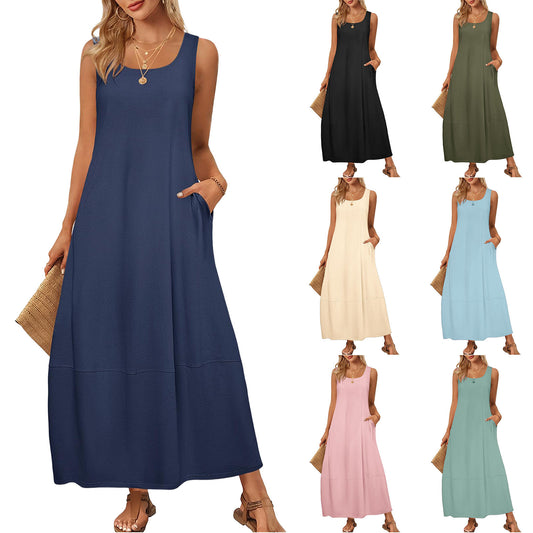 Robe maxi pour femmes à coupe décontractée avec poches pratiques Chic und Stil