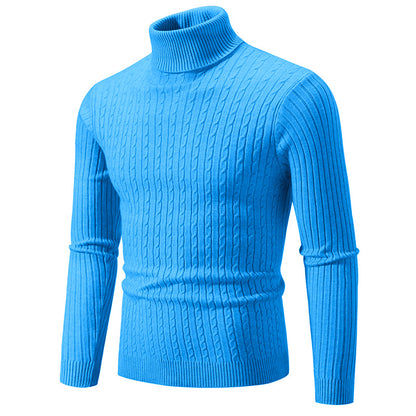 Pull à col roulé pour hommes avec motif torsadé structuré Chic und Stil