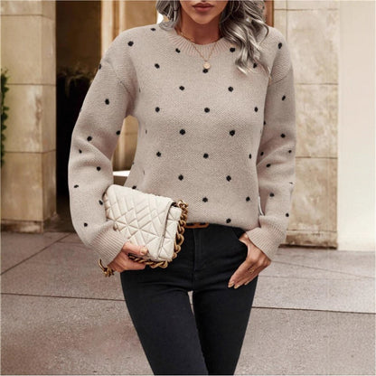 Pull en maille à motifs pour femmes avec col ras du cou et coupe décontractée Chic und Stil