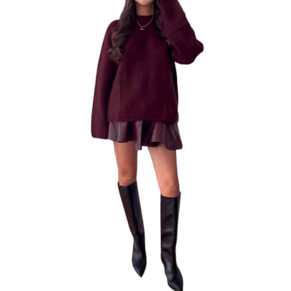 Women Oversized Sweater in Soft Mohair Blend Chic and Style