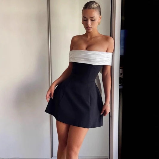 Robe off-shoulder pour dames avec drapé élégant Chic und Stil