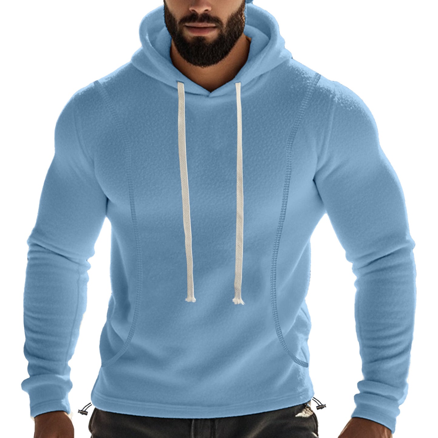Homme pull à capuche décontracté en polaire douillette avec inserts respirants Chic und Stil
