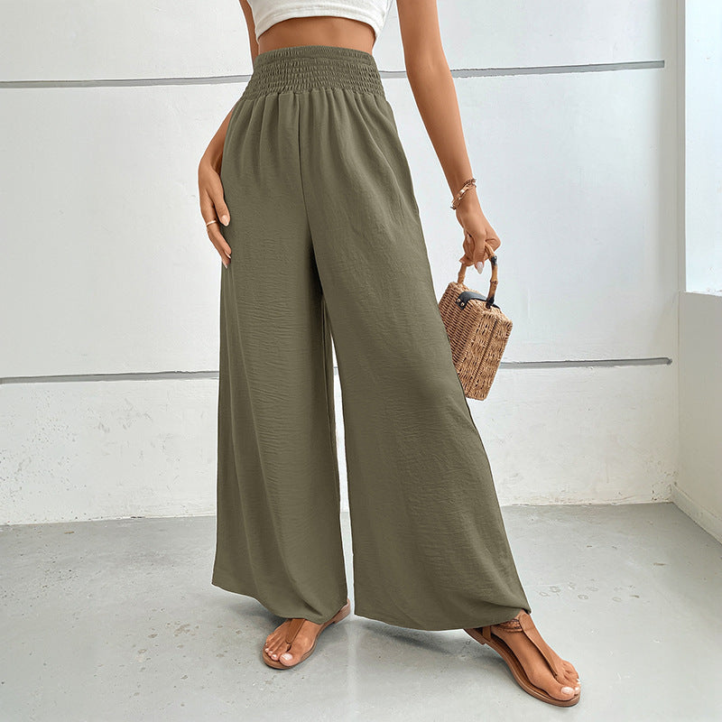 Wide summer pants for women with elastic waistband Chic und Stil