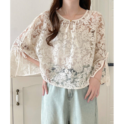 Blouse en dentelle florale pour femmes Chic und Stil