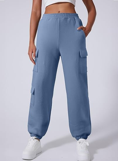 Cargo pants for ladies with elastic waist and practical side pockets Chic and Style