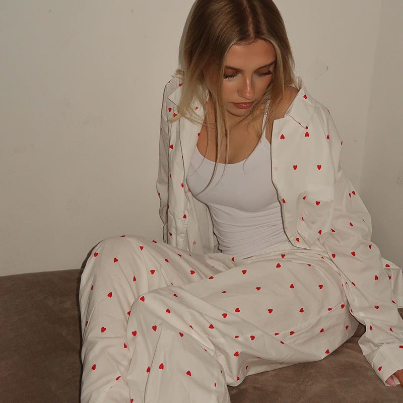 Comfortable night pants for ladies with hearts Chic and Style
