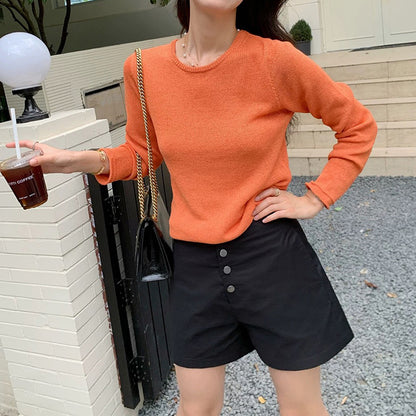 Ensemble de pull en tricot décontracté pour femmes et shorts ajustés Chic und Stil