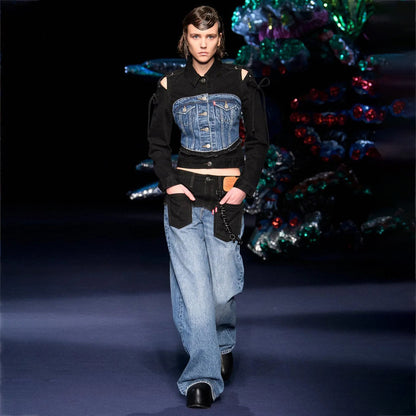 Women High-waisted Loose Denim Pants with Chic and Stylish Robust Design