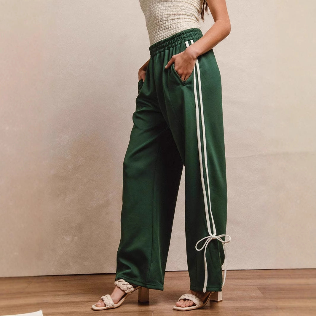 Chic and Stylish Women's Athletic Leisure Pants with Side Straps