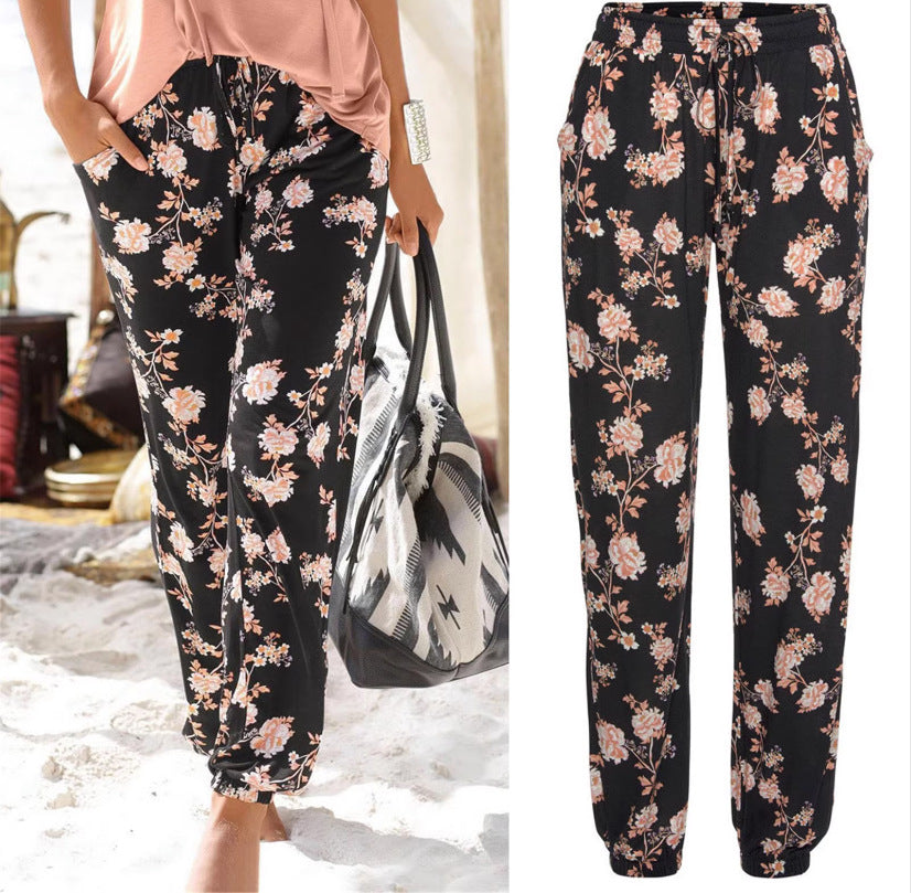 Women Chic Floral Pattern Lounge Pants Chic and Style