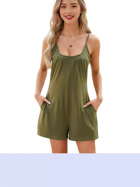 Salopette pour femmes avec des bretelles spaghetti et des poches pratiques Chic und Stil