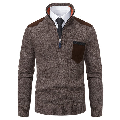 Elegant high collar pullover for men with zipper and structured design Chic and Style