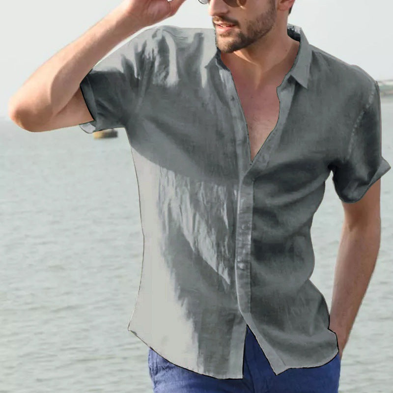 Chemise légère en lin à manches courtes pour hommes Chic und Stil